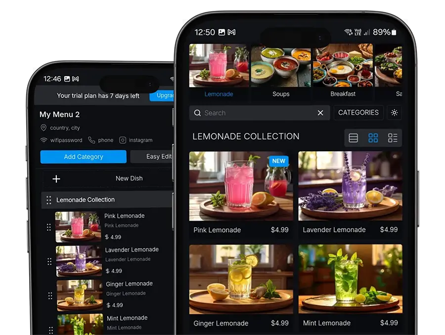 Create QR code menus for your restaurant